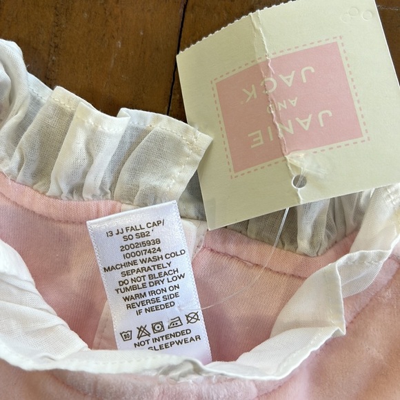 Janie and jack pink velour rosette romper nwt - Picture 4 of 9